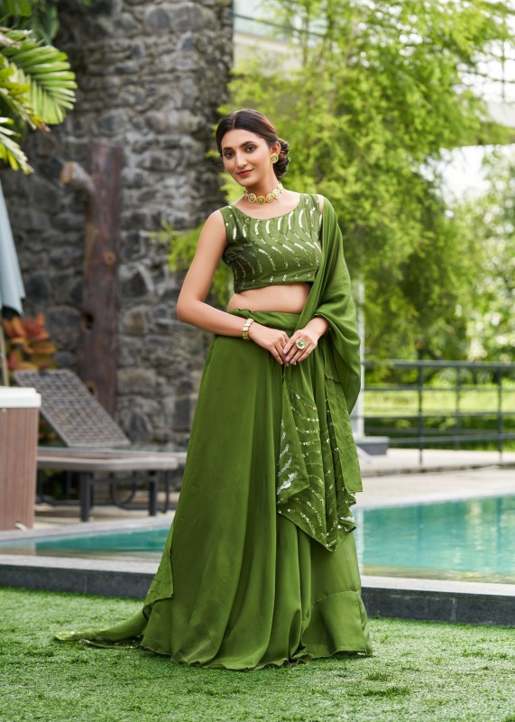 Green Colour Lehenga and Grey Suit: A Trendy and Elegant Combination for Indian Brides and Grooms